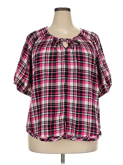 Pre-owned Torrid Short Sleeve Blouse In Pink