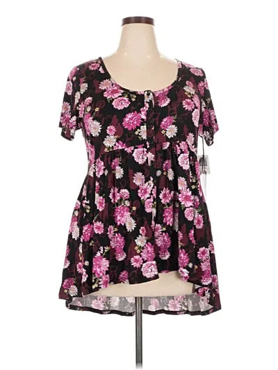 Torrid Short Sleeve Blouse In Pink