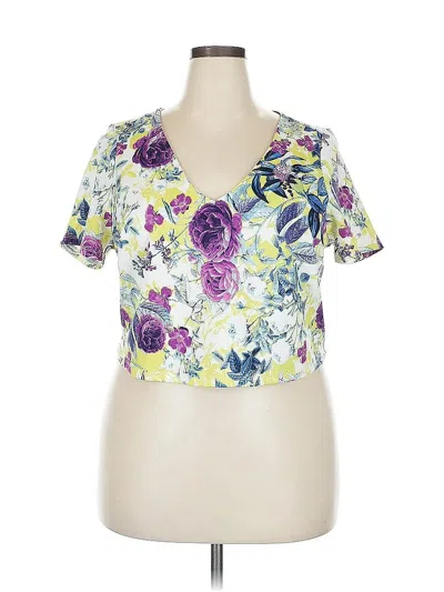 Pre-owned Torrid Short Sleeve Blouse In Purple