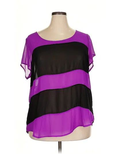 Pre-owned Torrid Short Sleeve Blouse In Purple