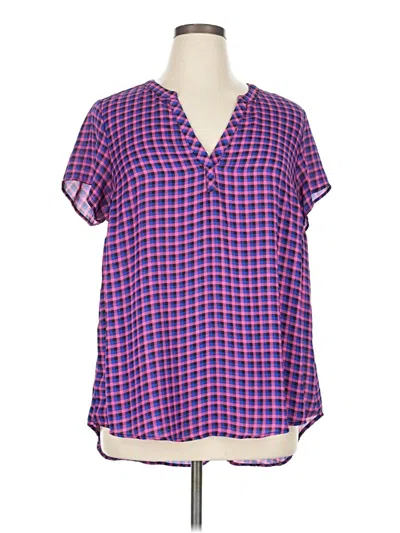 Pre-owned Torrid Short Sleeve Blouse In Purple