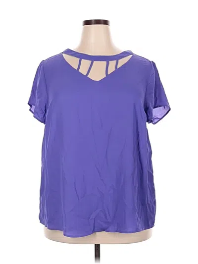 Pre-owned Torrid Short Sleeve Blouse In Purple