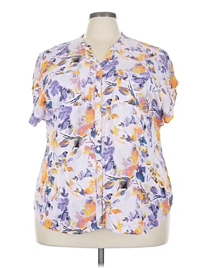 Pre-owned Torrid Short Sleeve Blouse In Purple