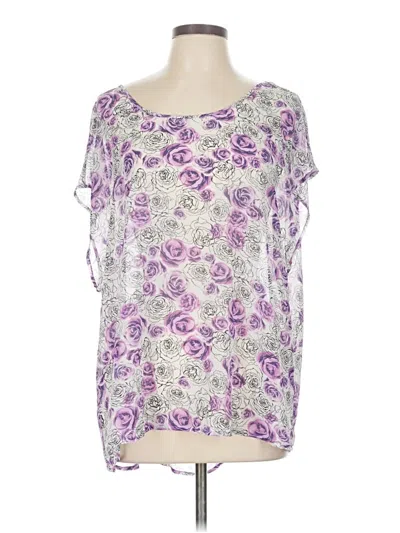 Pre-owned Torrid Short Sleeve Blouse In Purple