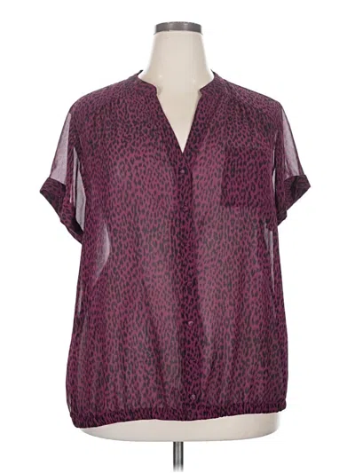 Pre-owned Torrid Short Sleeve Blouse In Purple