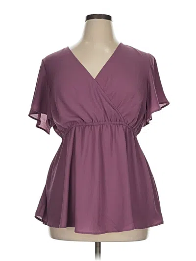 Pre-owned Torrid Short Sleeve Blouse In Purple