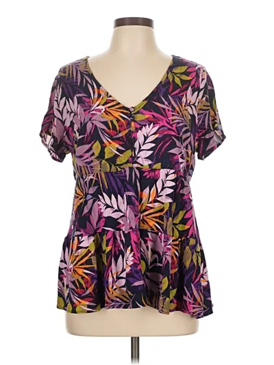 Pre-owned Torrid Short Sleeve Blouse In Purple
