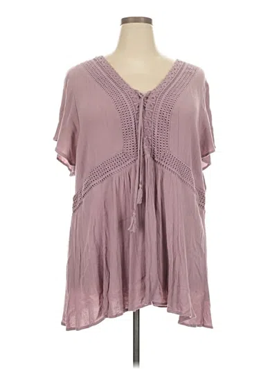 Pre-owned Torrid Short Sleeve Blouse In Purple