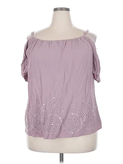 Pre-owned Torrid Short Sleeve Blouse In Purple