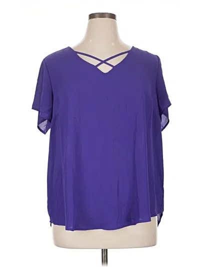Pre-owned Torrid Short Sleeve Blouse In Purple