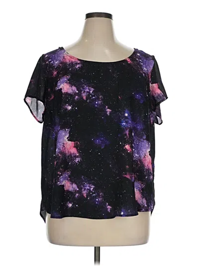 Pre-owned Torrid Short Sleeve Blouse In Purple