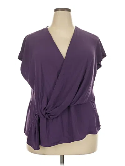 Pre-owned Torrid Short Sleeve Blouse In Purple