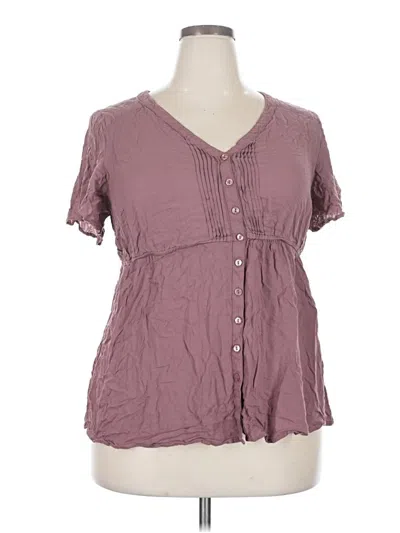 Pre-owned Torrid Short Sleeve Blouse In Purple