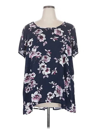 Pre-owned Torrid Short Sleeve Blouse In Purple