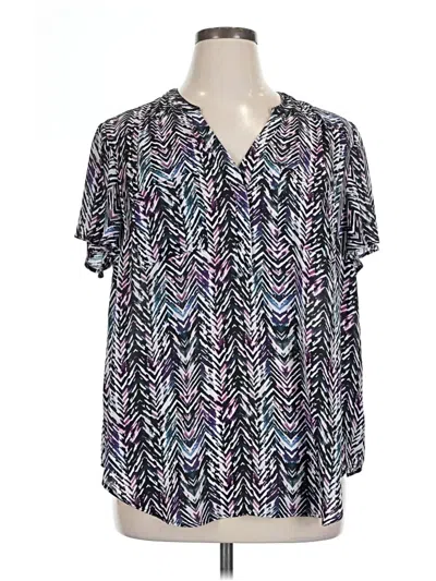 Pre-owned Torrid Short Sleeve Blouse In Purple