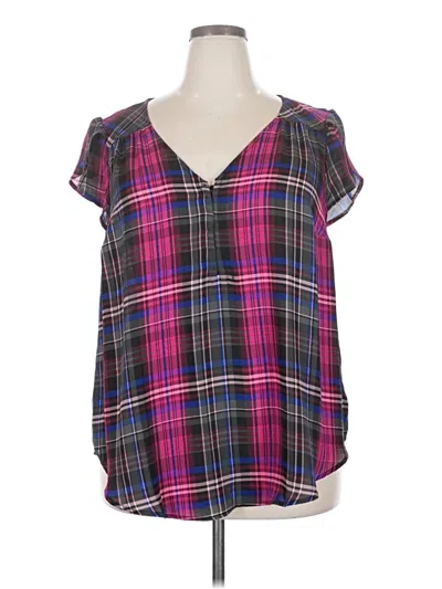 Pre-owned Torrid Short Sleeve Blouse In Purple