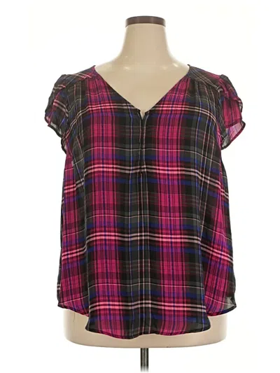 Pre-owned Torrid Short Sleeve Blouse In Purple