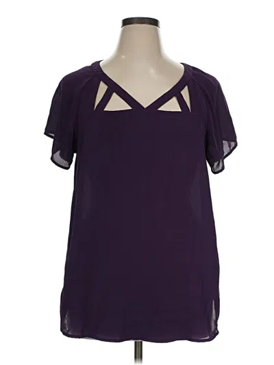 Pre-owned Torrid Short Sleeve Blouse In Purple