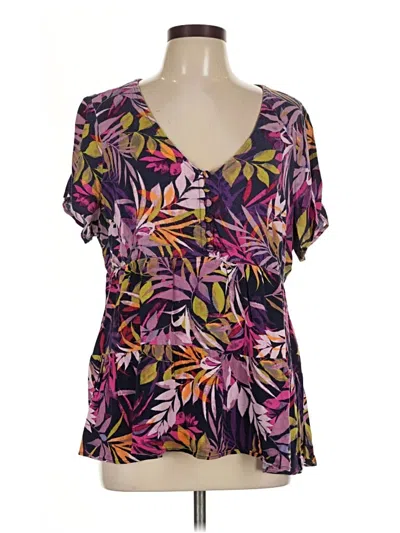 Pre-owned Torrid Short Sleeve Blouse In Purple