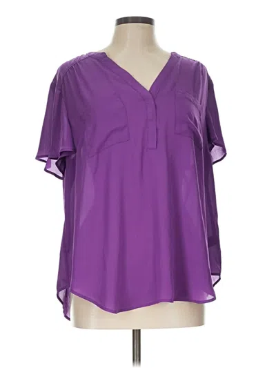 Pre-owned Torrid Short Sleeve Blouse In Purple
