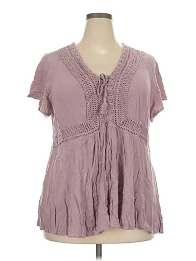 Pre-owned Torrid Short Sleeve Blouse In Purple