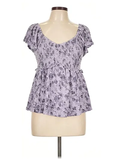 Pre-owned Torrid Short Sleeve Blouse In Purple