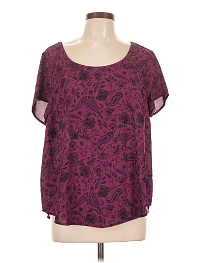 Pre-owned Torrid Short Sleeve Blouse In Purple