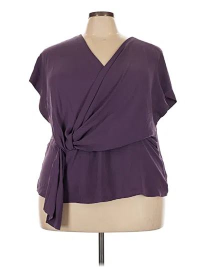 Pre-owned Torrid Short Sleeve Blouse In Purple