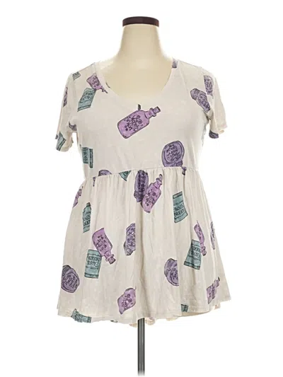 Pre-owned Torrid Short Sleeve Blouse In Purple