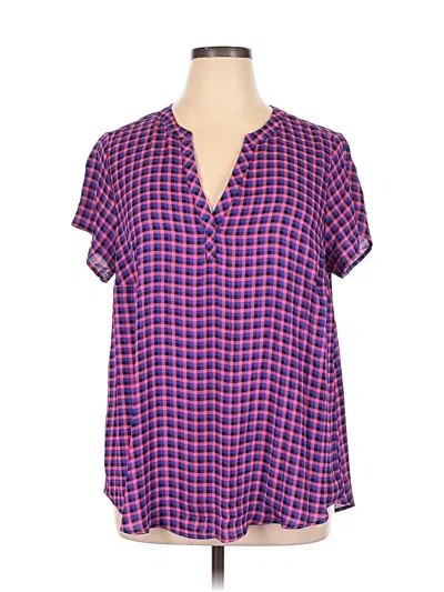 Pre-owned Torrid Short Sleeve Blouse In Purple