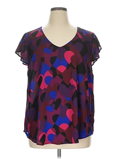 Pre-owned Torrid Short Sleeve Blouse In Purple