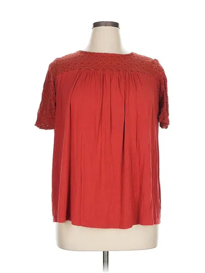Pre-owned Torrid Short Sleeve Blouse In Red