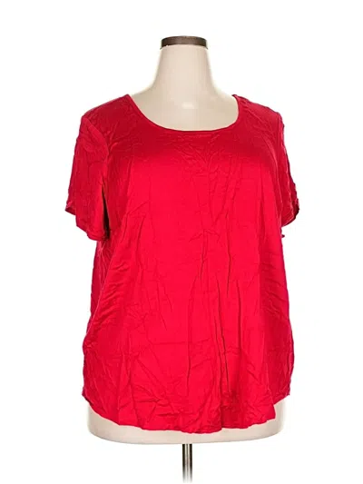 Pre-owned Torrid Short Sleeve Blouse In Red
