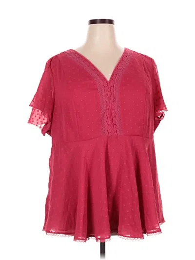 Pre-owned Torrid Short Sleeve Blouse In Red