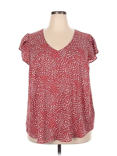Pre-owned Torrid Short Sleeve Blouse In Red