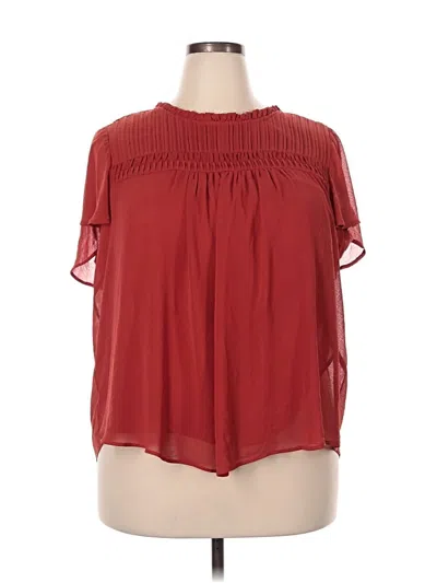 Pre-owned Torrid Short Sleeve Blouse In Red