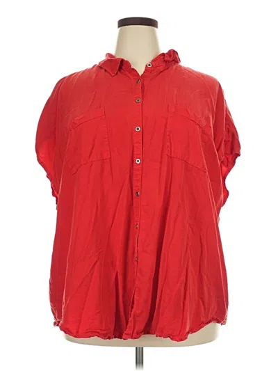Pre-owned Torrid Short Sleeve Blouse In Red