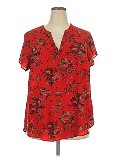 Pre-owned Torrid Short Sleeve Blouse In Red