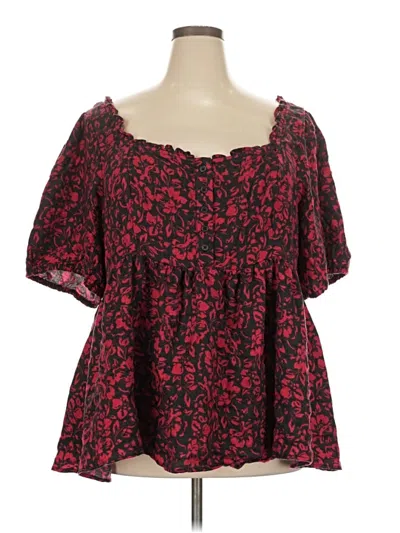 Torrid Short Sleeve Blouse In Red