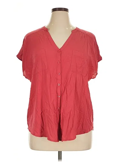 Pre-owned Torrid Short Sleeve Blouse In Red