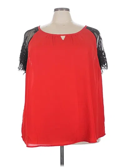 Pre-owned Torrid Short Sleeve Blouse In Red