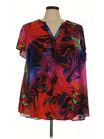 Pre-owned Torrid Short Sleeve Blouse In Red