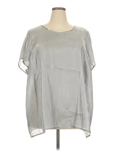 Torrid Short Sleeve Blouse In Silver