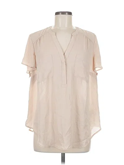 Pre-owned Torrid Short Sleeve Blouse In Tan