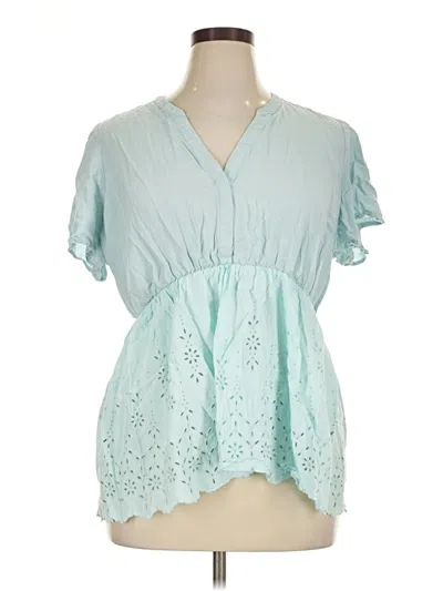 Pre-owned Torrid Short Sleeve Blouse In Teal