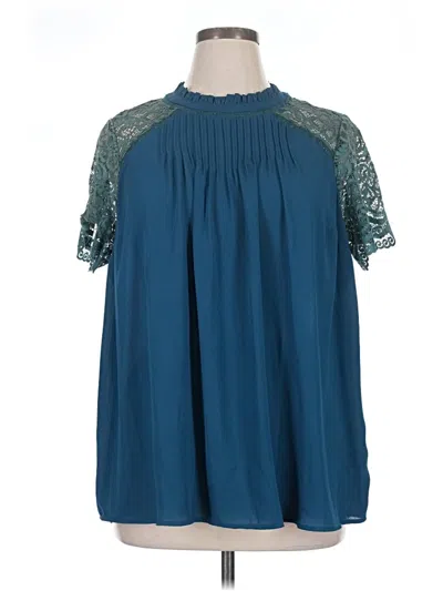 Pre-owned Torrid Short Sleeve Blouse In Teal