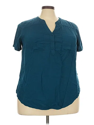 Pre-owned Torrid Short Sleeve Blouse In Teal