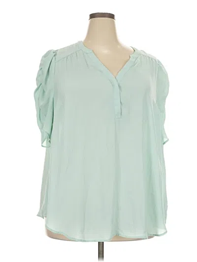 Pre-owned Torrid Short Sleeve Blouse In Teal