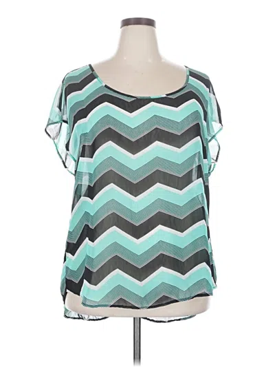 Pre-owned Torrid Short Sleeve Blouse In Teal