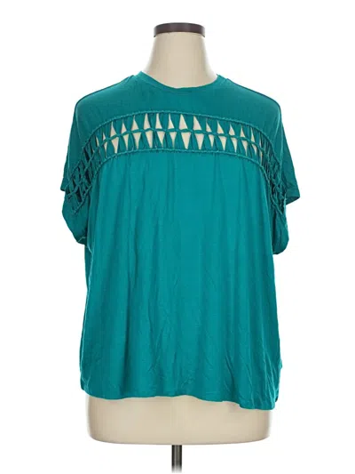 Pre-owned Torrid Short Sleeve Blouse In Teal